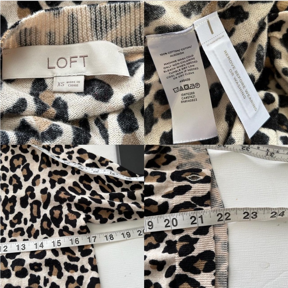 Loft animal print cotton Cardigan size XS. - Picture 6 of 8